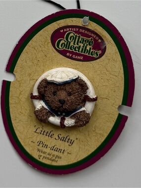 GANZ Brown Bear in White Lifebuoy Pin